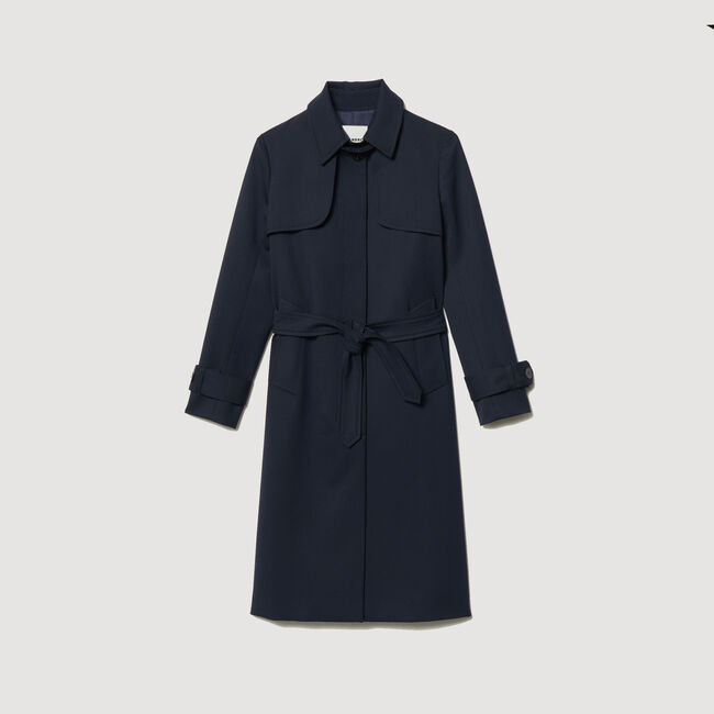 Gabardina con inserto plisado