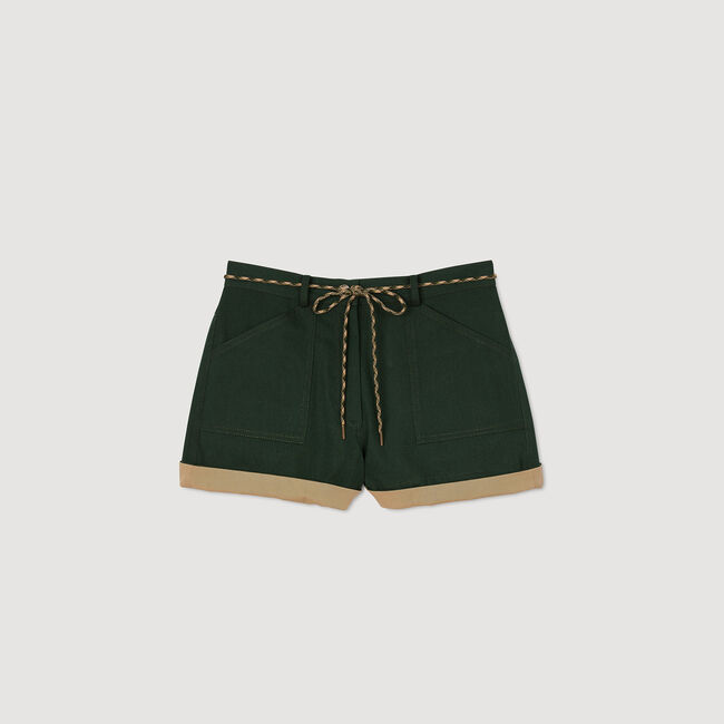 Short bicolor con cinturón cordón