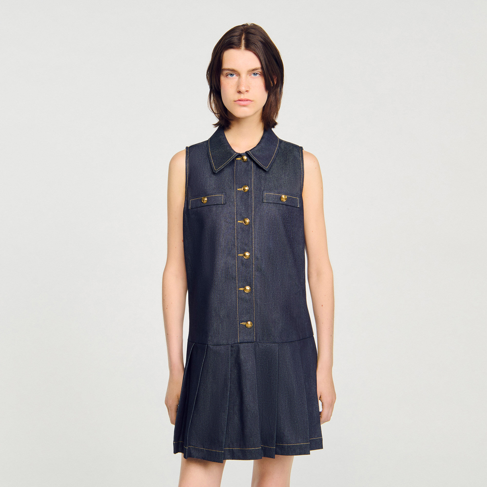 Vestido corto de denim