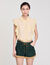 Top Cuello camisero con encaje