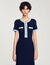 Vestido midi de punto y denim