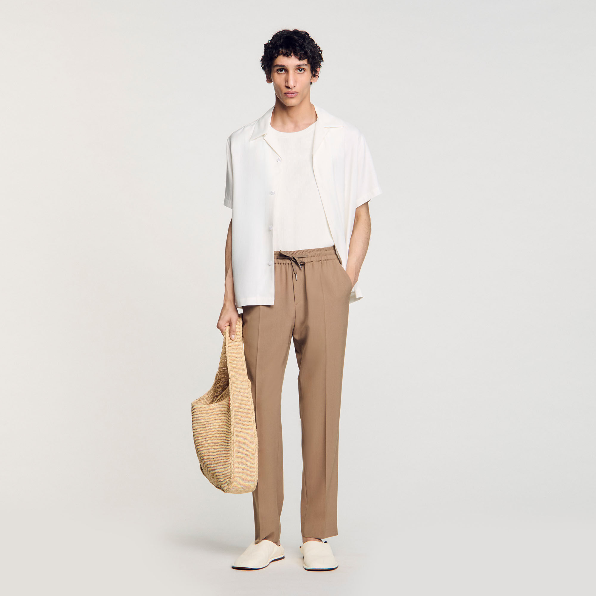 Pantalón recto elástico
