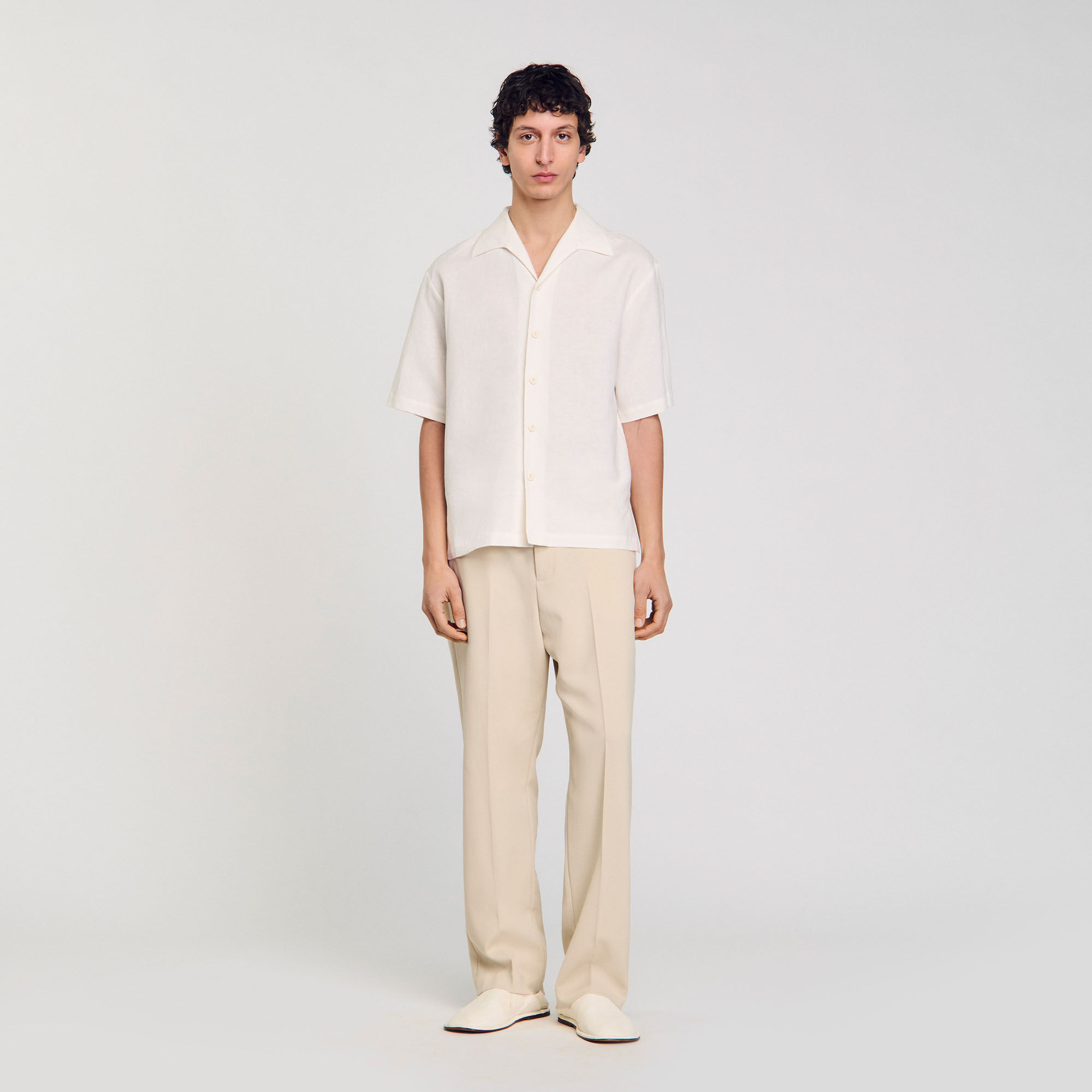 Camisa de algodón y lino