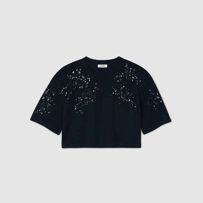 Camiseta con pedrería