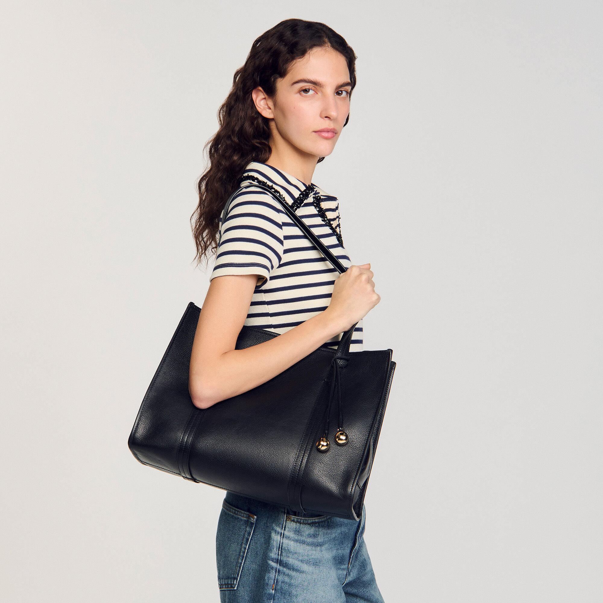 Bolso tote de cuero flexible