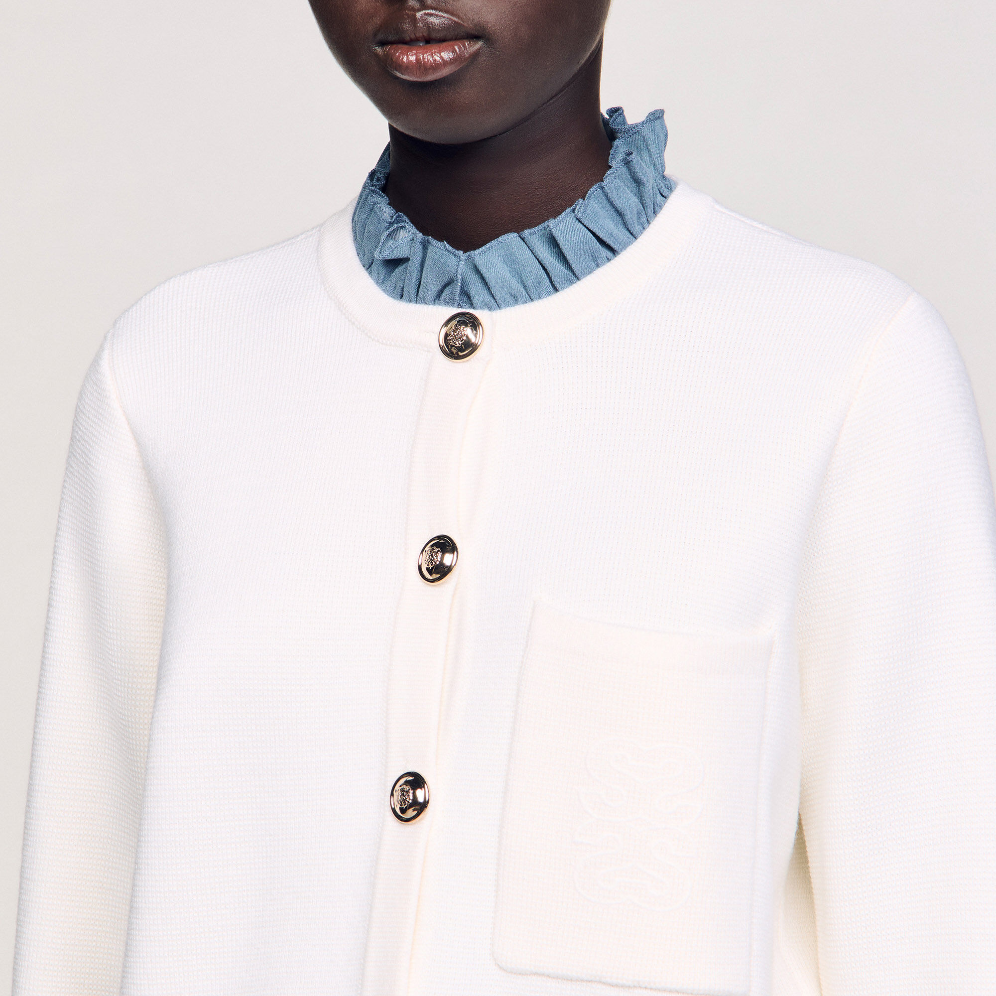 Chaqueta de punto con cuello alto