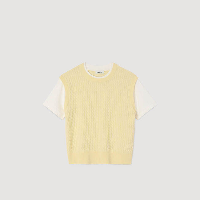 Jersey de punto de dos materiales