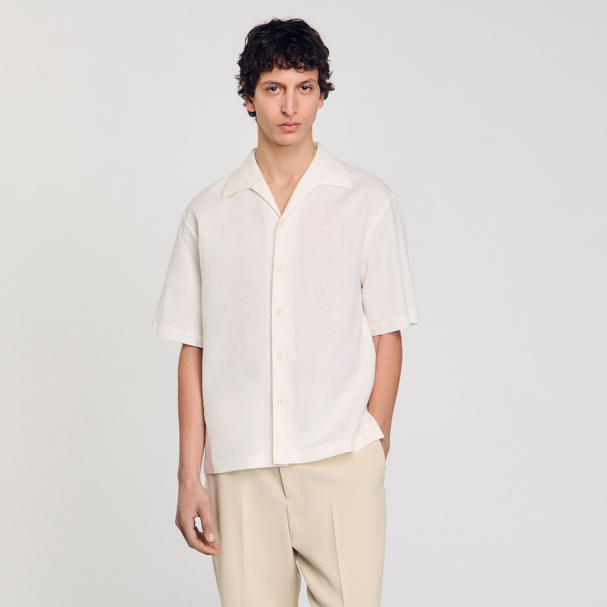 Camisa de algodón y lino