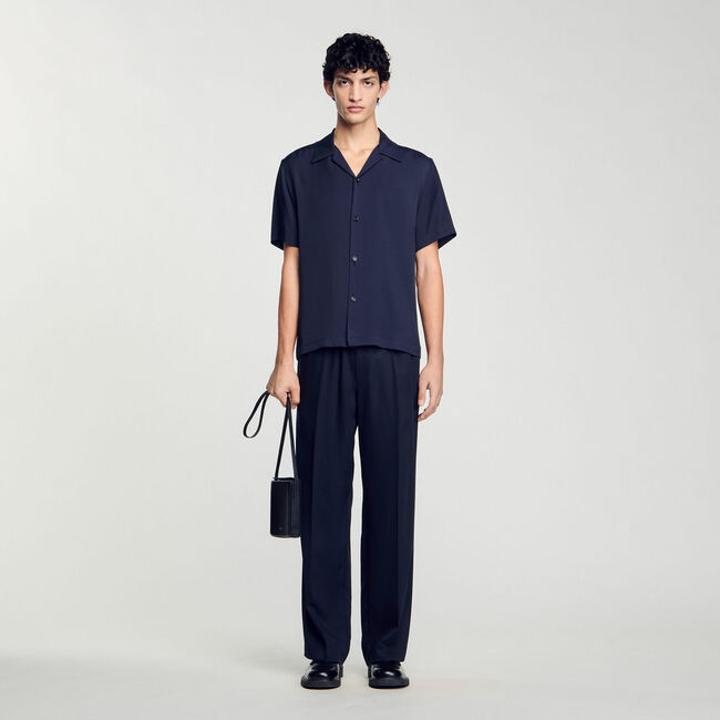 Camisa con cuello italiano