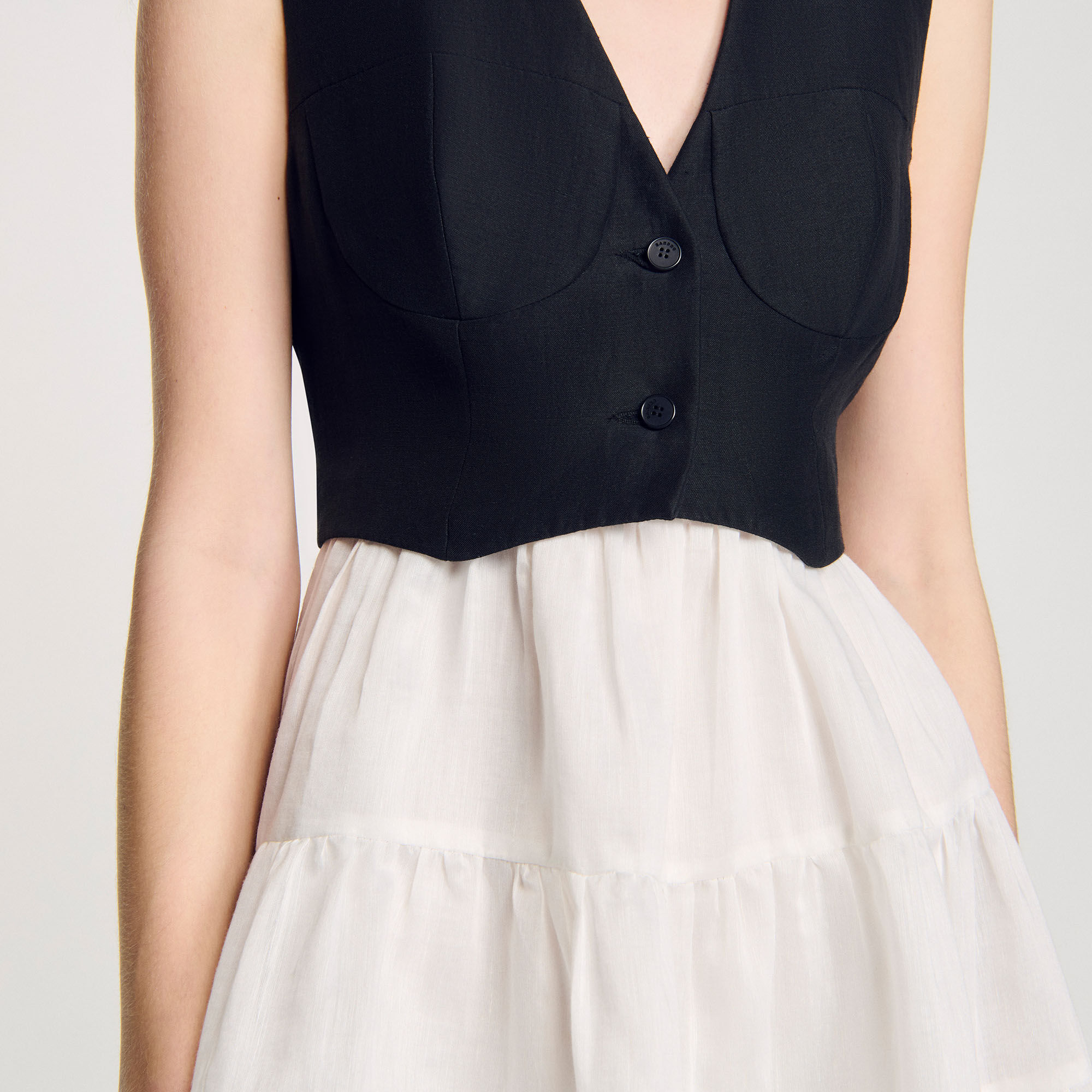 Vestido corto bicolor