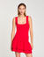 Vestido corto de punto con volantes