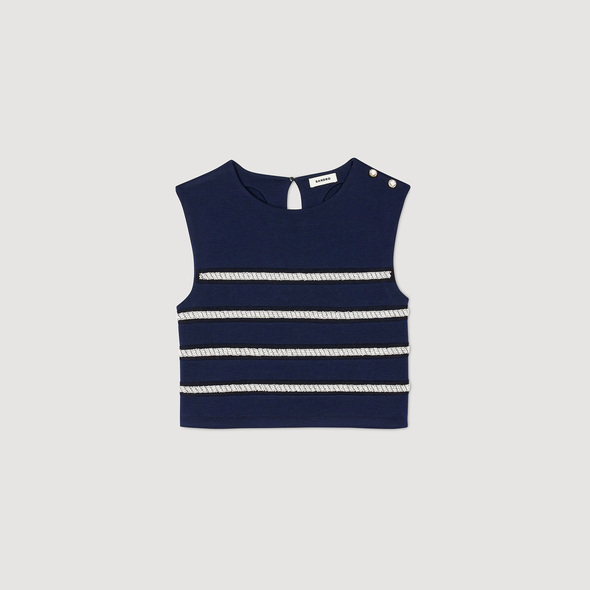 Camiseta sin mangas a rayas