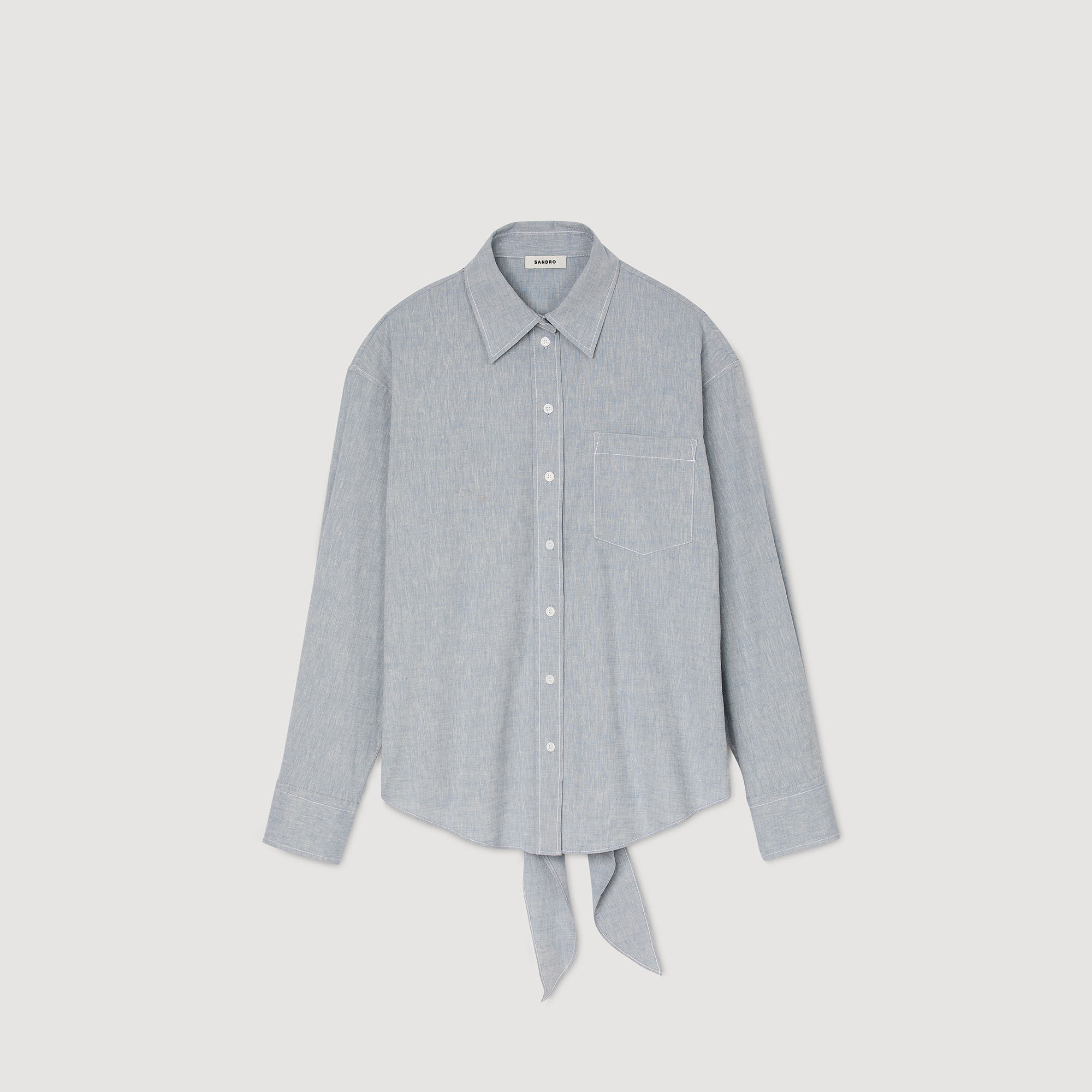 Camisa larga con espalda anudada