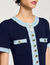 Vestido midi de punto y denim