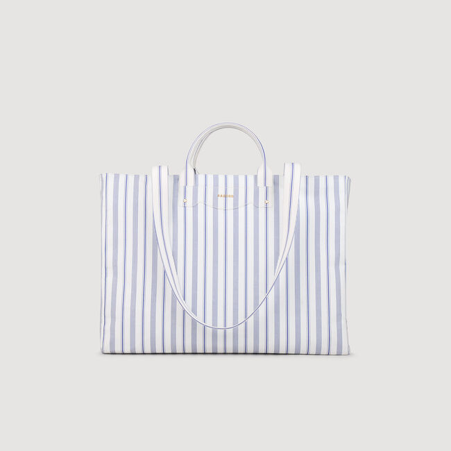 Bolso cabás de lona a rayas