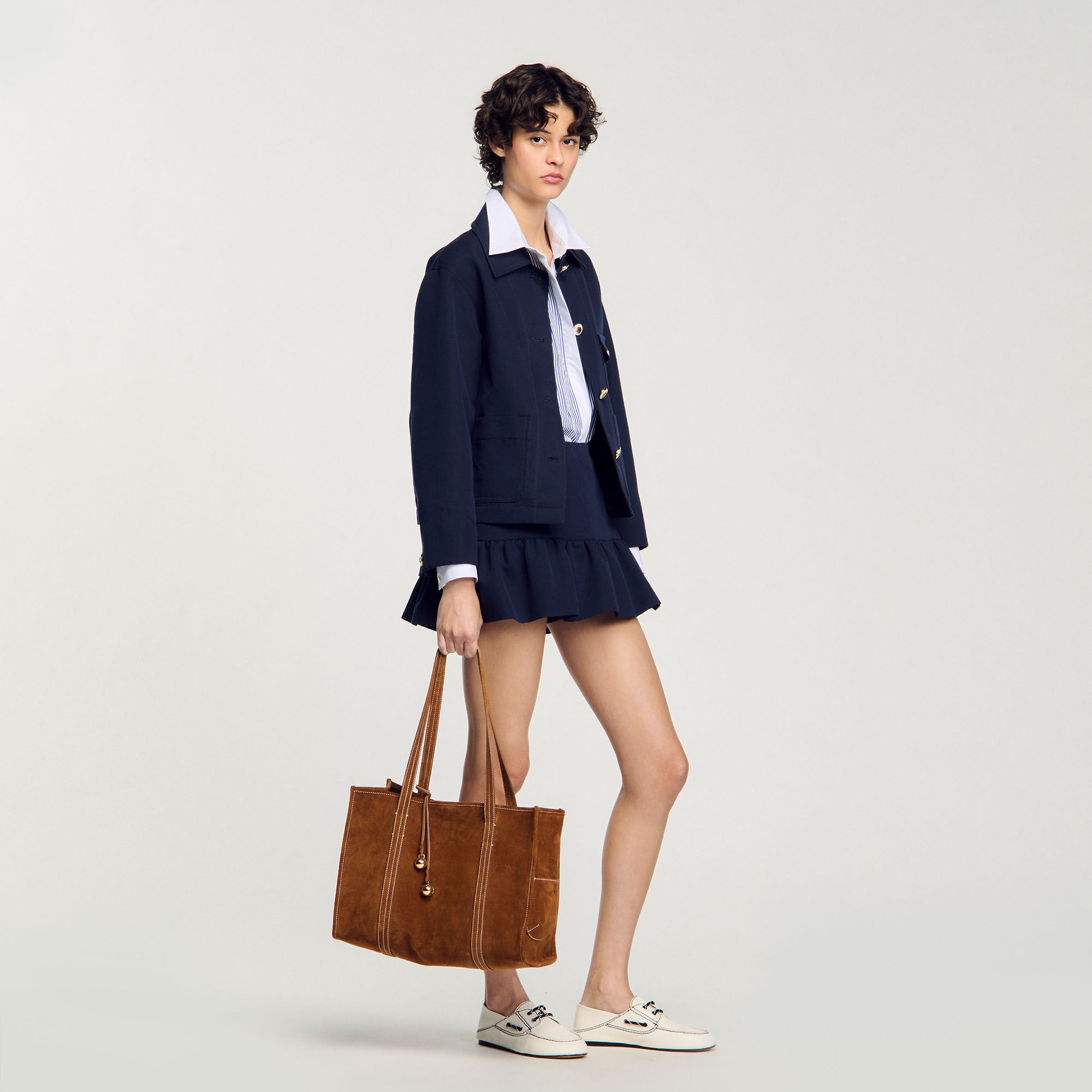 Bolso tote de ante