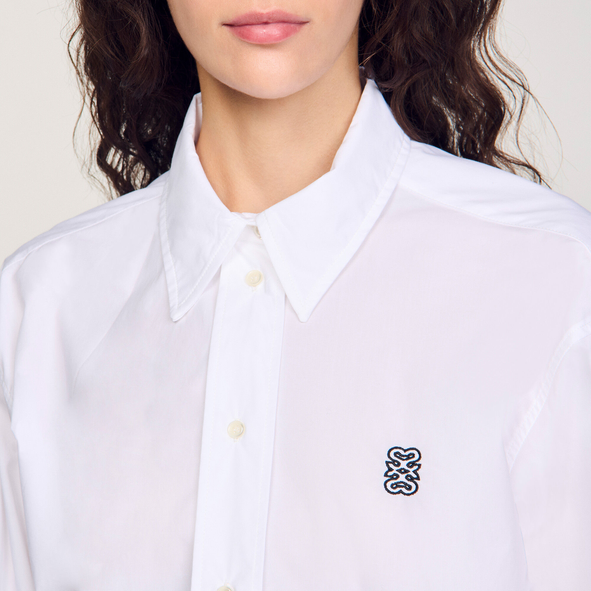 Camisa corta de popelina