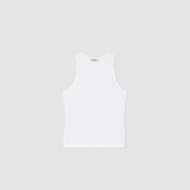 Camiseta sin mangas con bordado