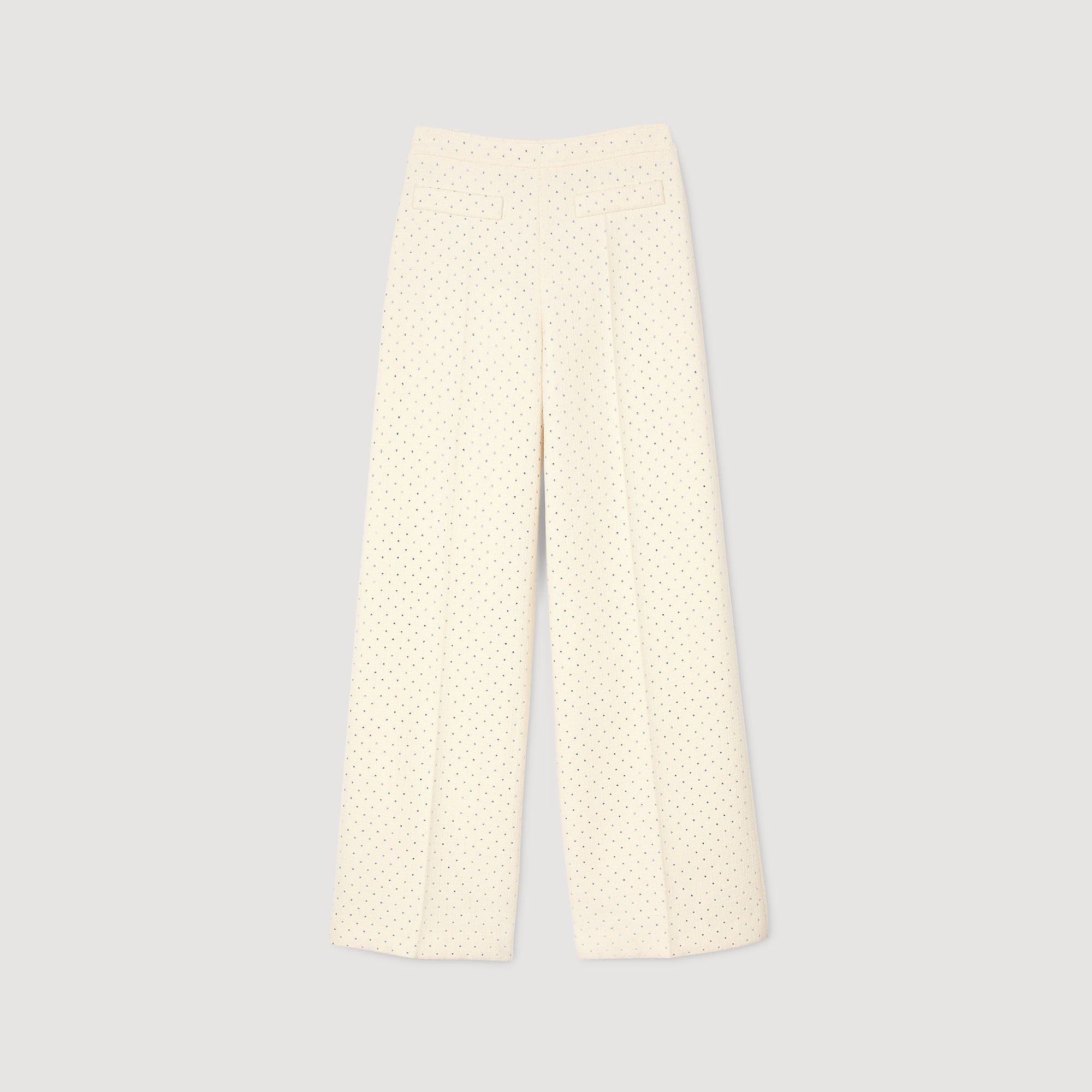 Pantalón de tweed con strass