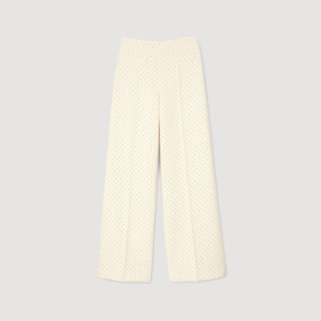 Pantalón de tweed con strass