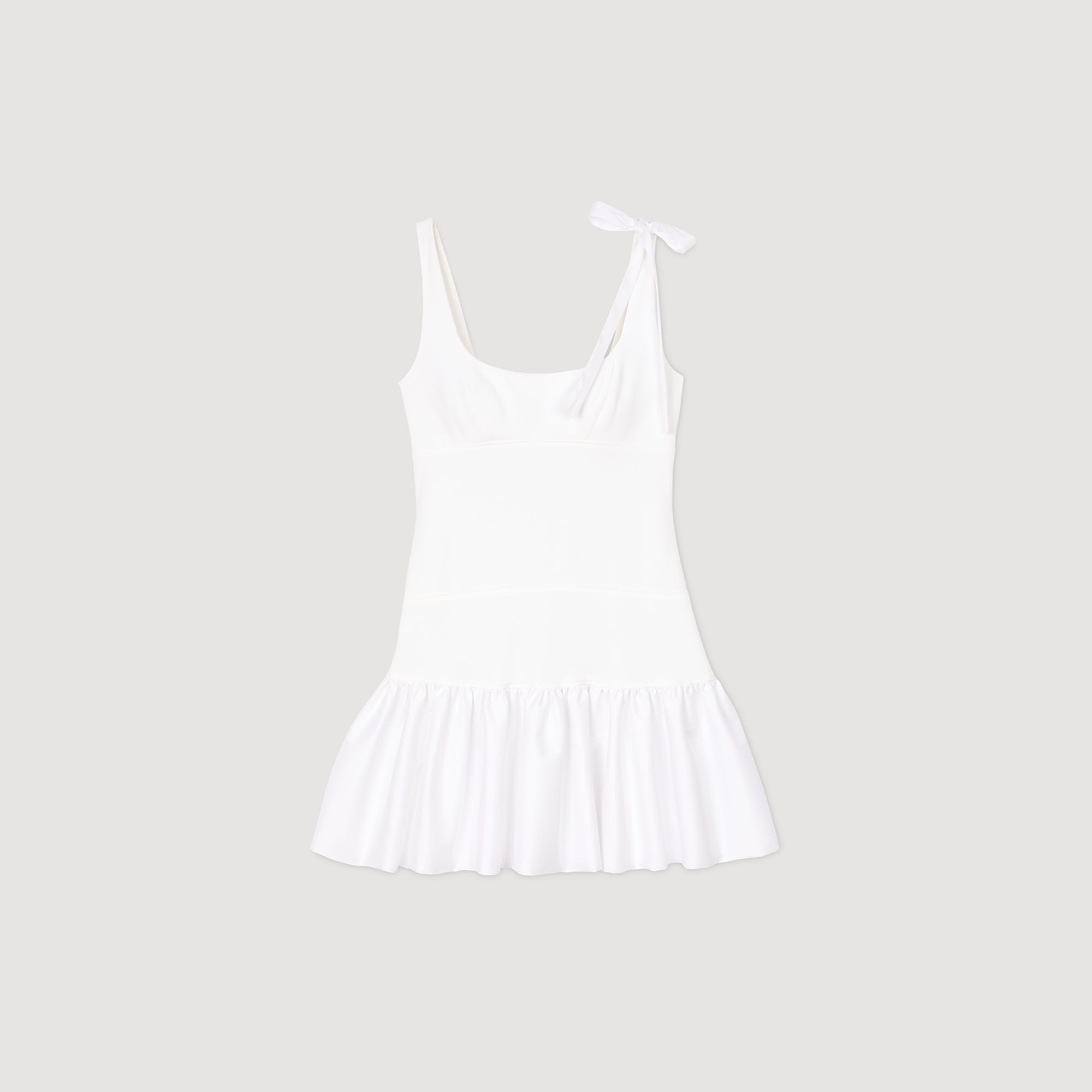 Vestido corto bimaterial