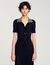 Vestido largo de punto con tachuelas