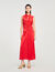 Vestido drapeado de raso