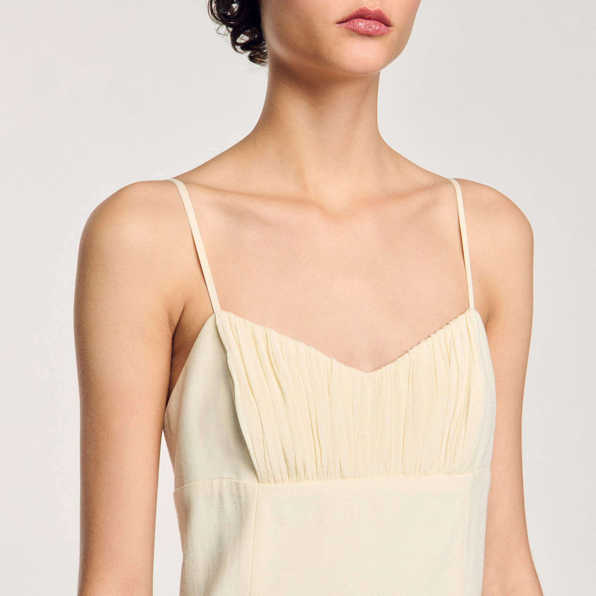 Vestido largo plisado