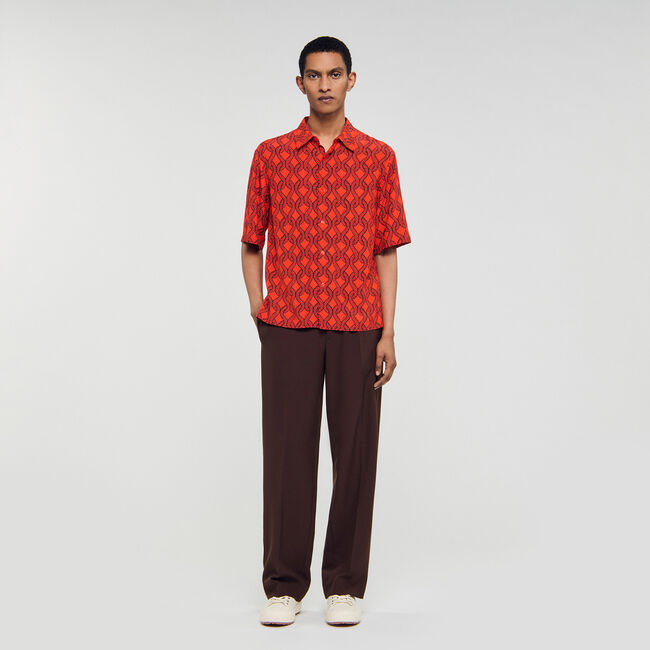 Camisa fluida con estampado de cuerda