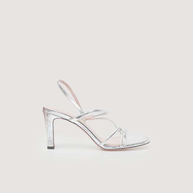 Sandalias de piel metalizada