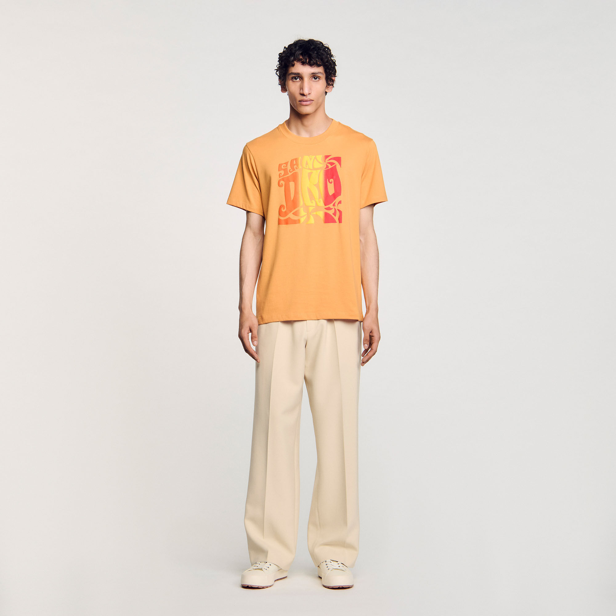 Camiseta de algodón estampado olas