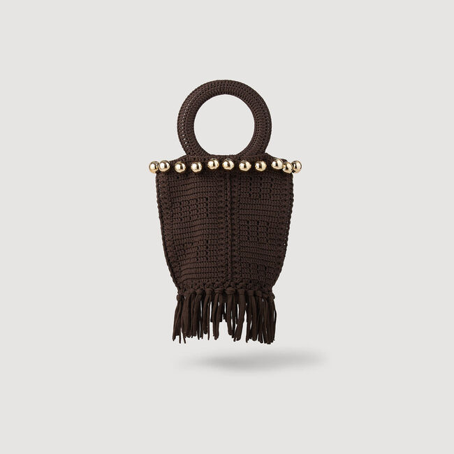 Bolso ganchillo cuentas y flecos