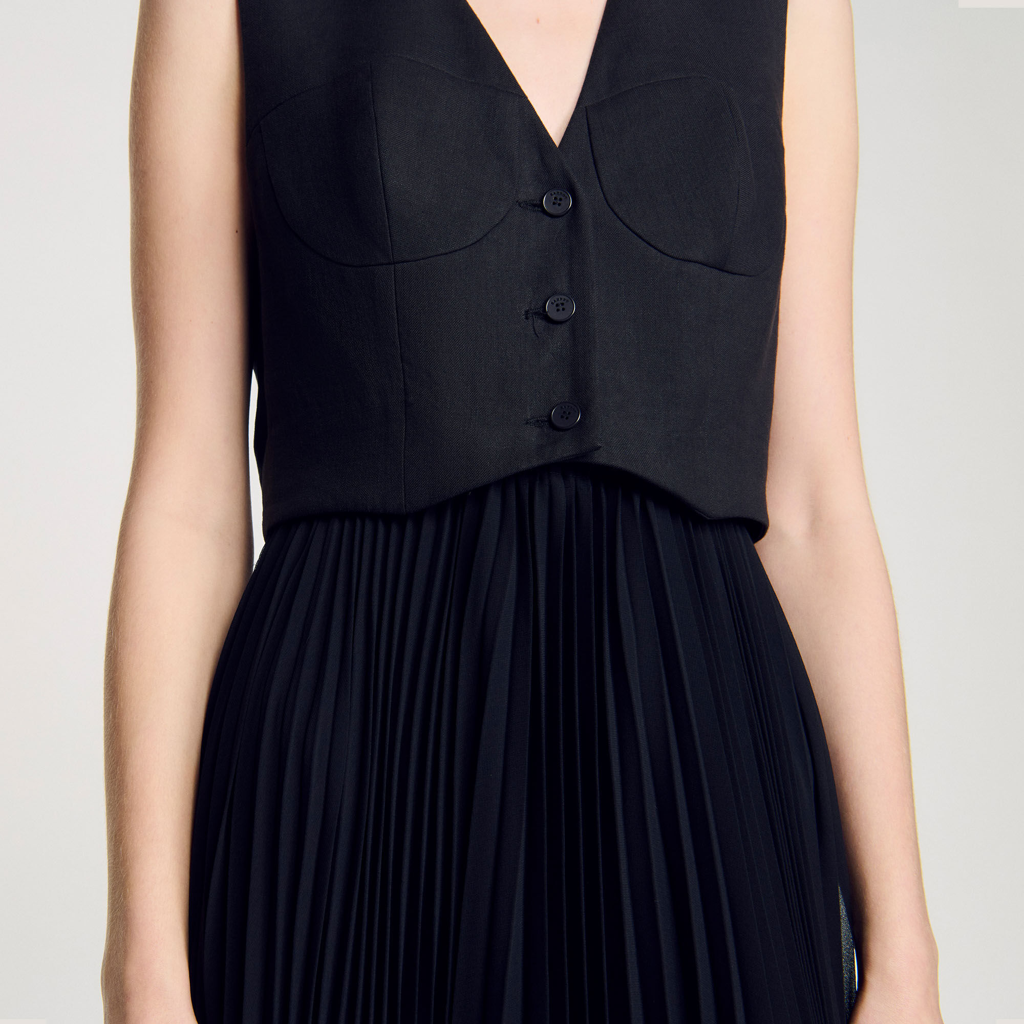 Vestido largo plisado
