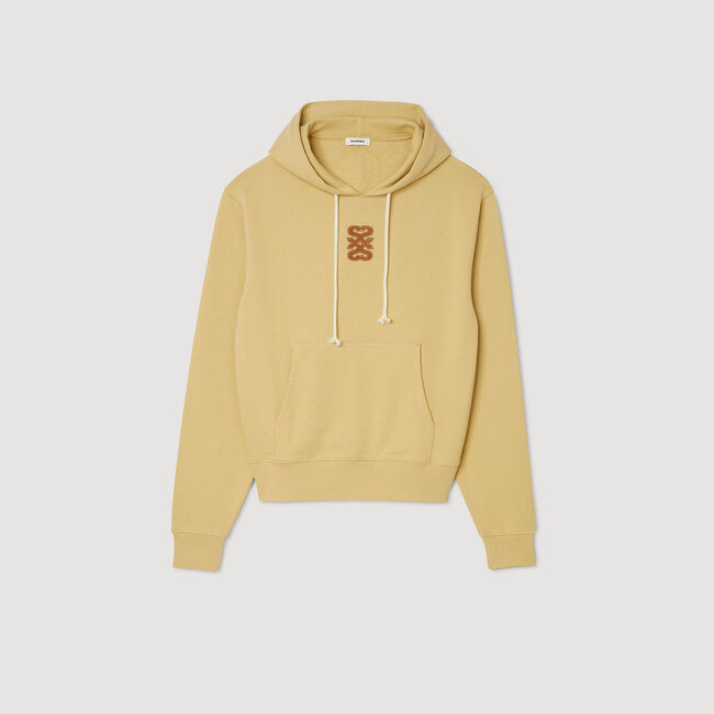 Sudadera con parche de cuero
