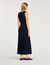 Vestido largo con detalles de ganchillo