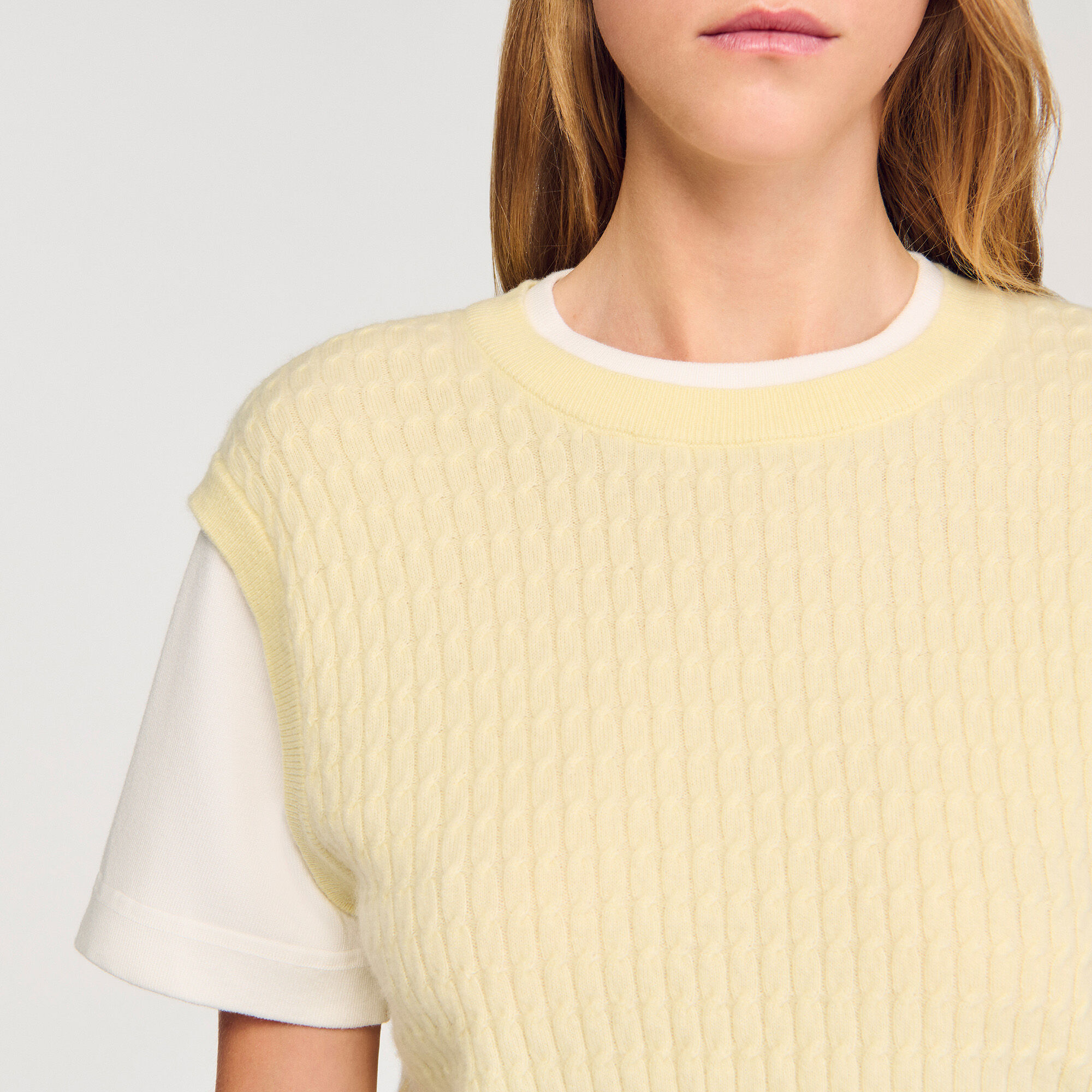 Jersey de punto de dos materiales