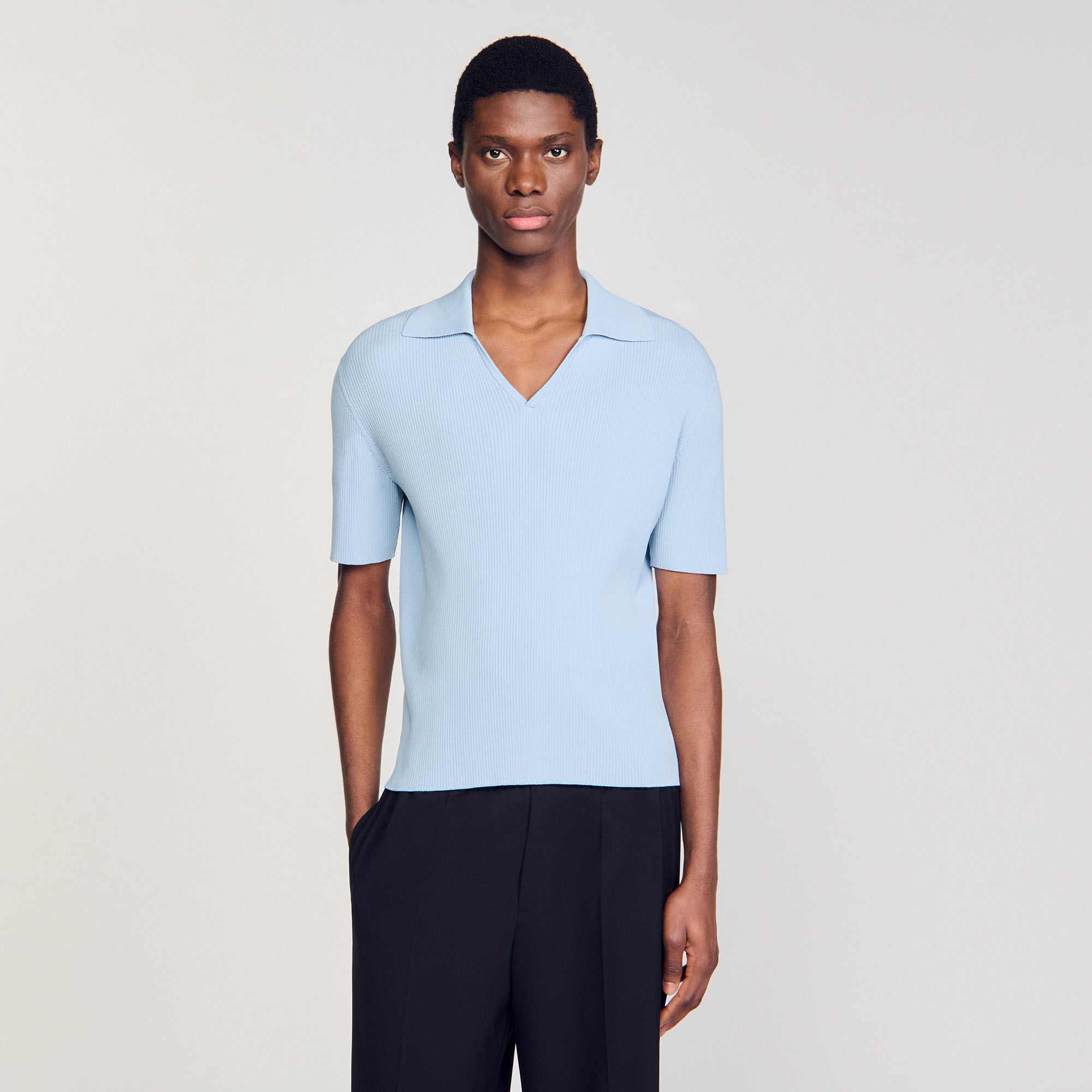 Polo de punto de canalé