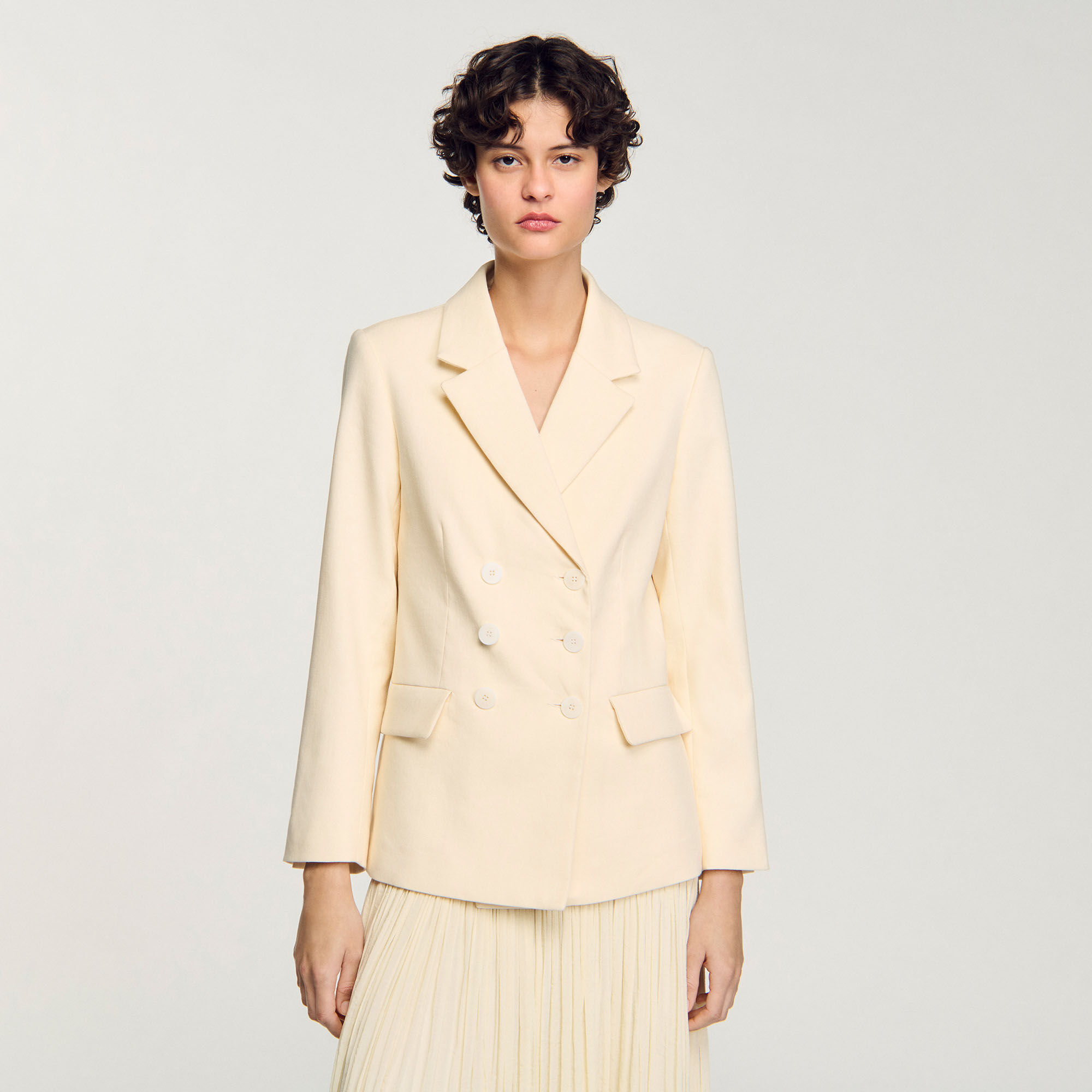 Chaqueta de traje con botonadura cruzada