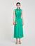 Vestido drapeado de raso