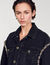 Chaqueta oversize de denim con strass