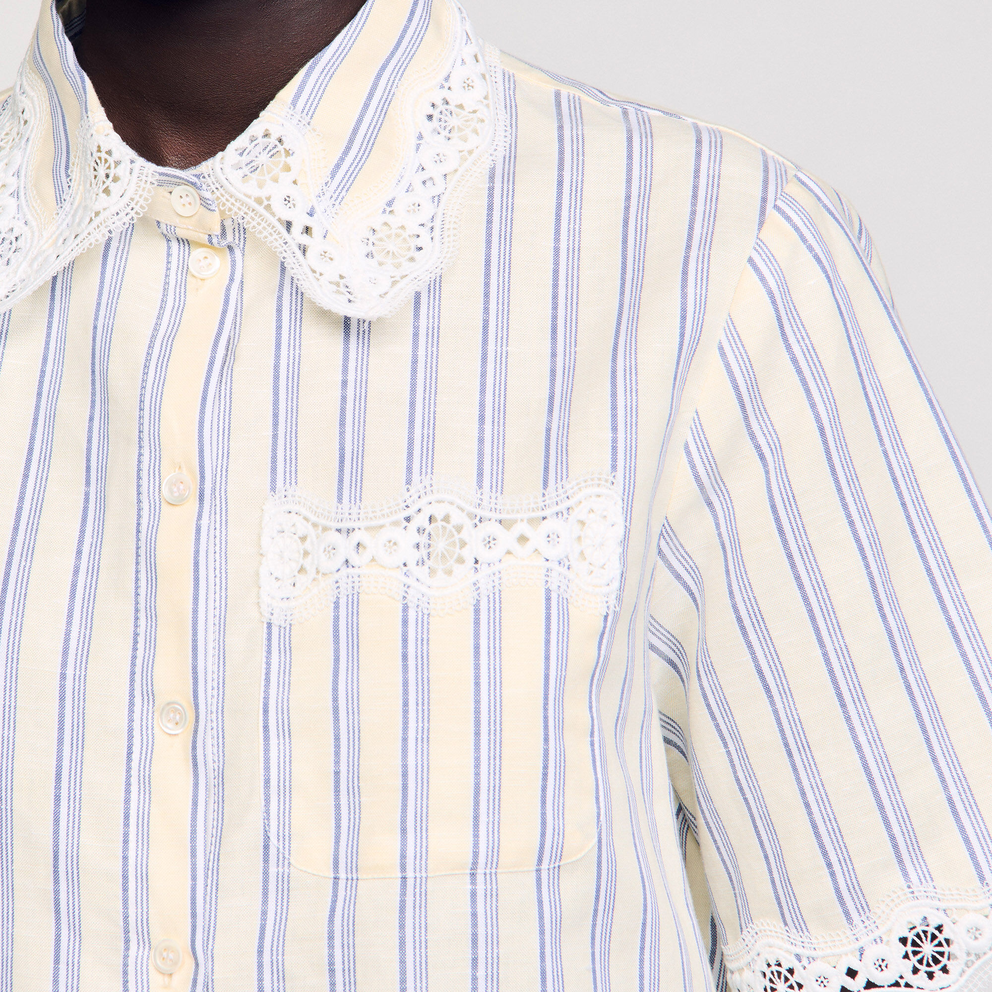 Camisa corta a rayas