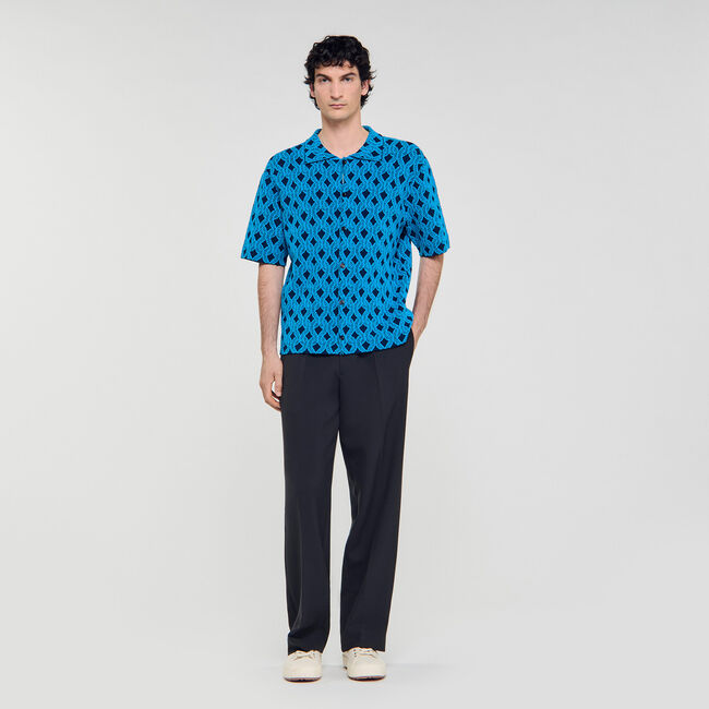 Camisa cárdigan de jacquard cuerda