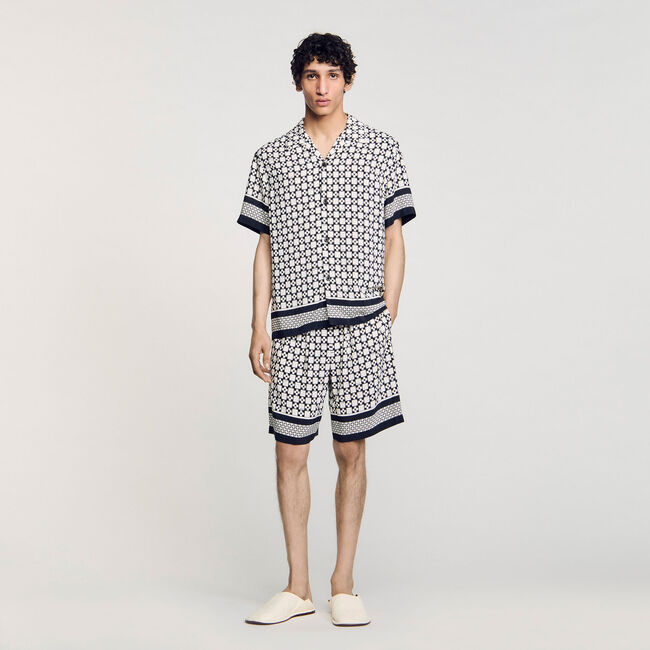 Camisa fluida con estampado Square Cross