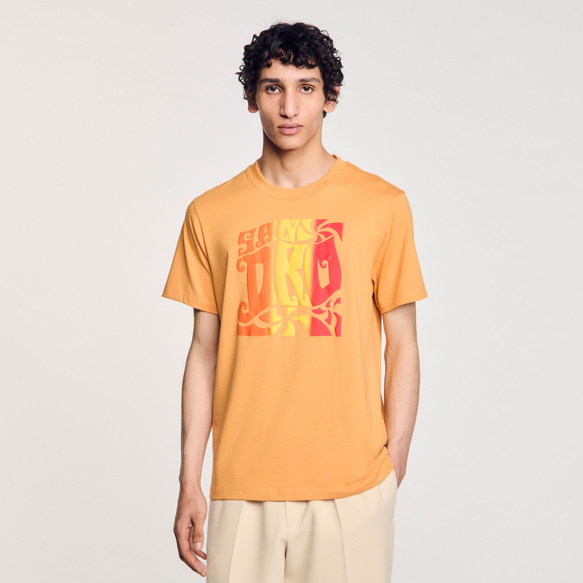 Camiseta de algodón estampado olas