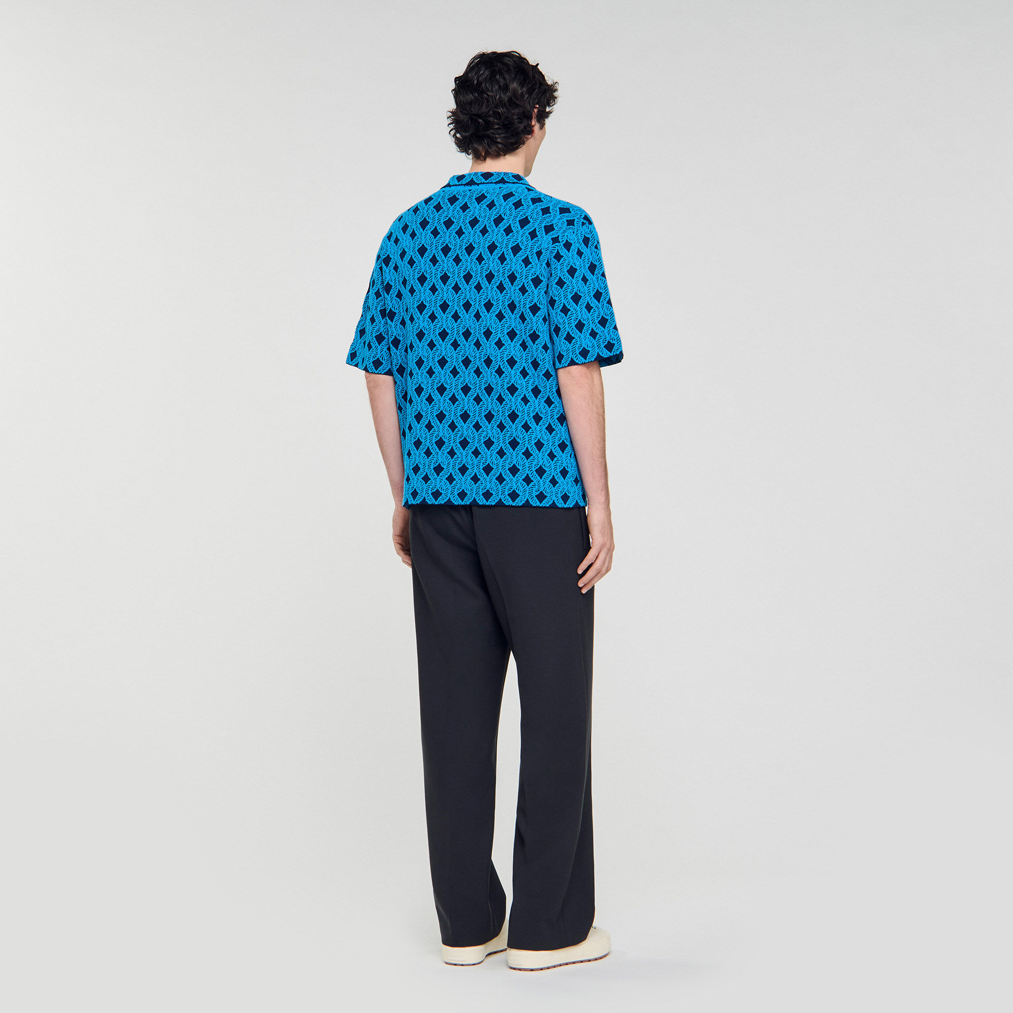 Camisa cárdigan de jacquard cuerda