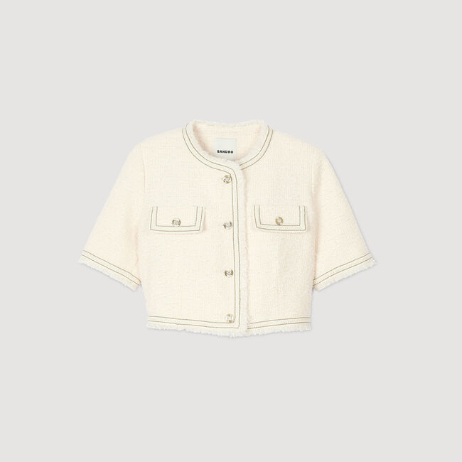 Chaqueta de manga corta de tweed