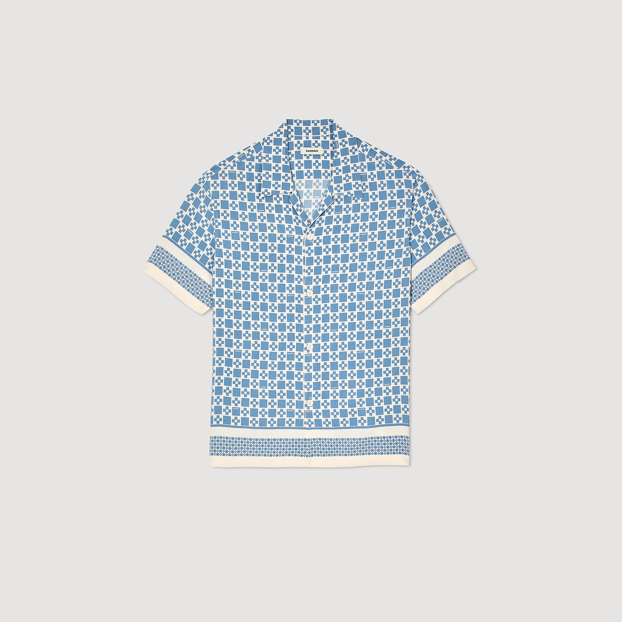 Camisa fluida con estampado Square Cross