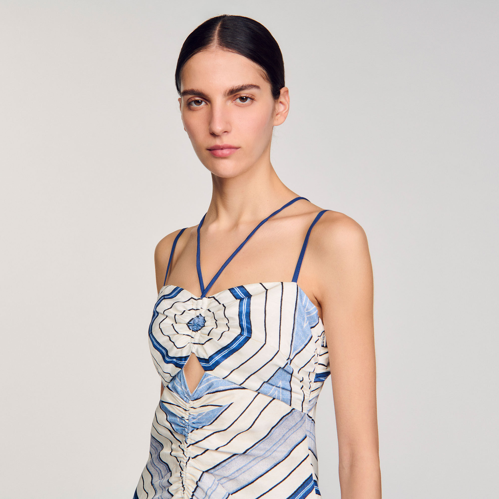 Vestido largo con espirales