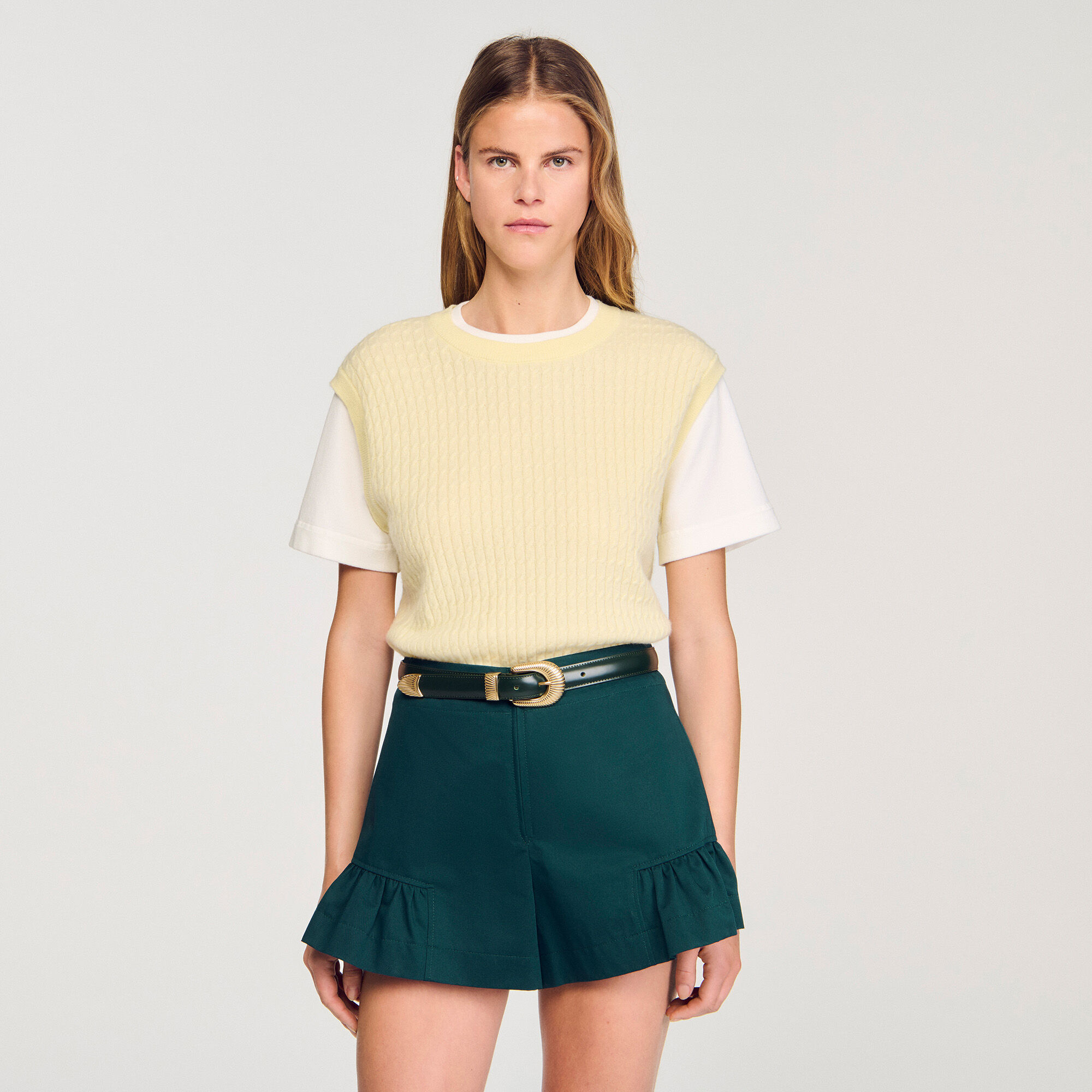 Jersey de punto de dos materiales