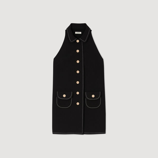 Vestido corto con cuello bebé